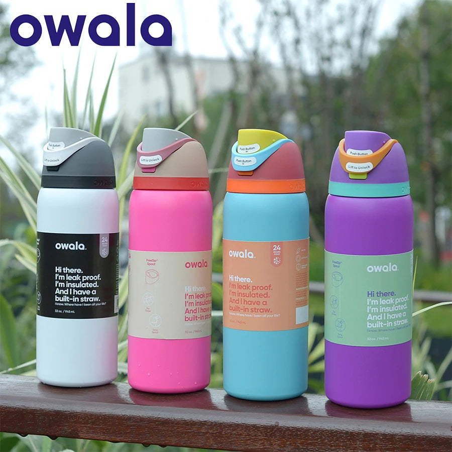 Owala Insulated Stainless Steel Water Bottle with Straw BPA- 24Oz/32Oz