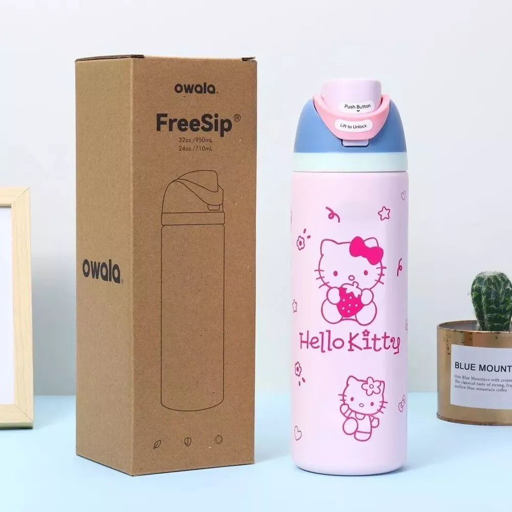 Owala X Hello Kitty FreeSip Insulated Stainless Steel Water Bottle 32 oz.