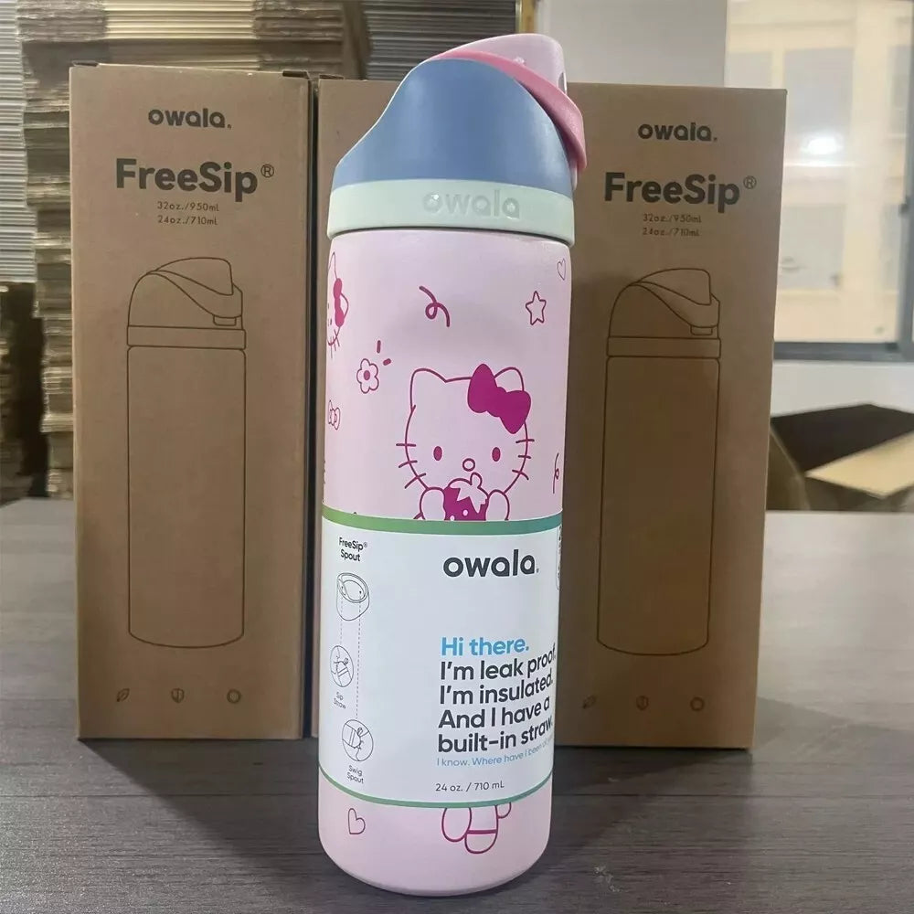 Owala X Hello Kitty FreeSip Insulated Stainless Steel Water Bottle 32 oz.